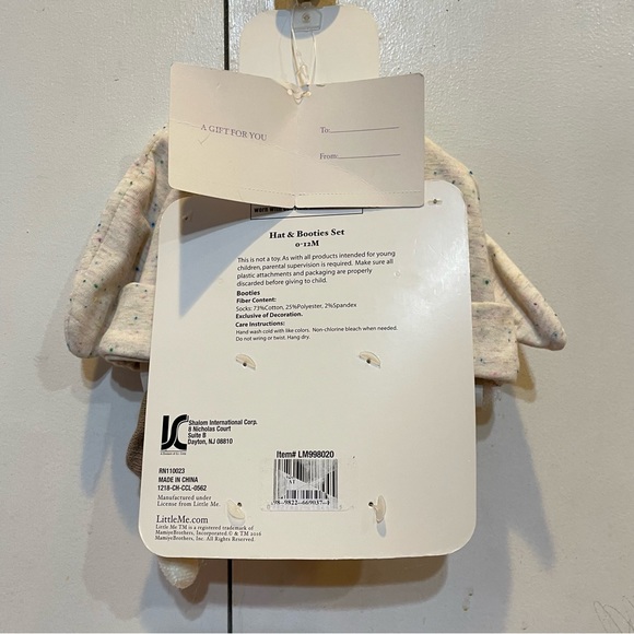 0-12 month baby “My First Easter” hat with booties gift set. Bunny ears - Picture 4 of 5